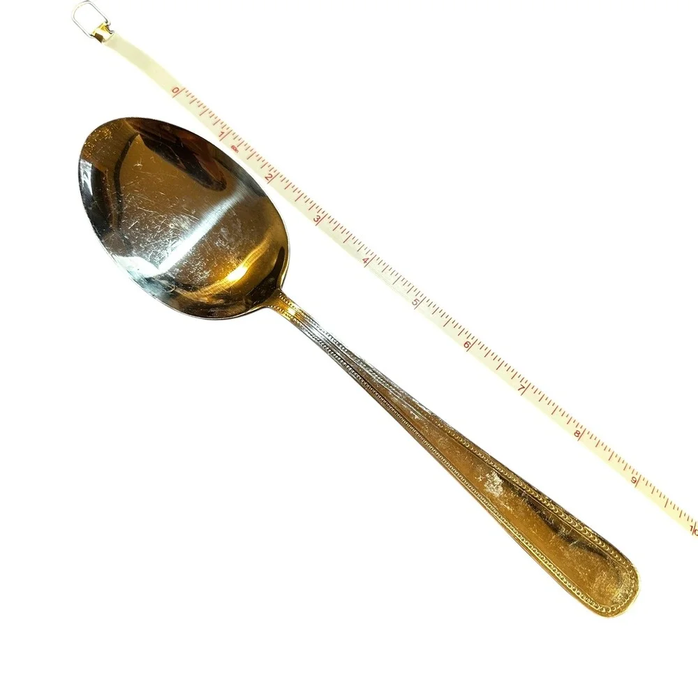 Adcraft Plaza Stainless Steel Serving Spoon Beaded‎ Edge S/S 9 Inch Utensil